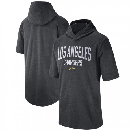 Men's Los Angeles Chargers Heathered Charcoal Sideline Training Hoodie Performance T-Shirt