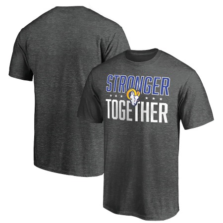 Men's Los Angeles Rams Heather Charcoal Stronger Together T-Shirt