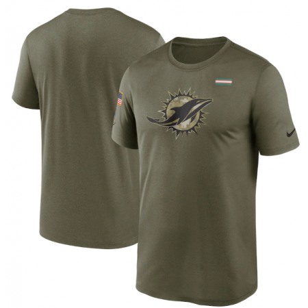 Men's Miami Dolphins 2021 Olive Salute To Service Legend Performance T-Shirt