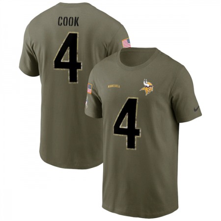 Men's Minnesota Vikings #4 Dalvin Cook 2022 Olive Salute to Service T-Shirt