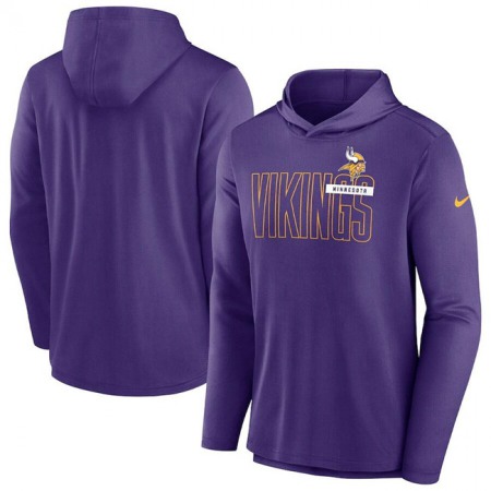 Men's Minnesota Vikings Purple Lightweight Performance Hoodie Long Sleeve T-Shirt