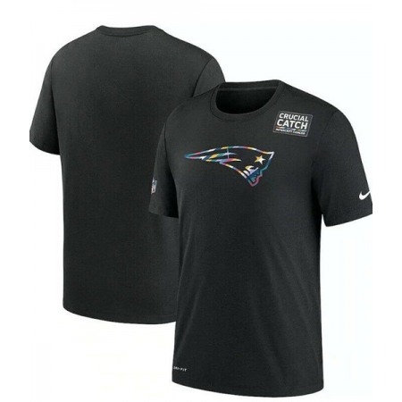 Men's New England Patriots CCharcoal Crucial Catch Performance T-Shirt