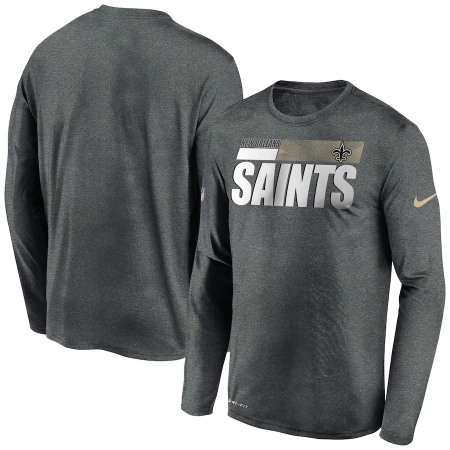 Men's New Orleans Saints 2020 Grey Sideline Impact Legend Performance Long Sleeve T-Shirt