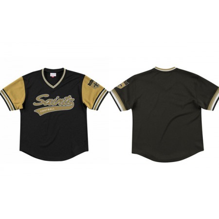 Men's New Orleans Saints Black Mitchell & Ness T-Shirt