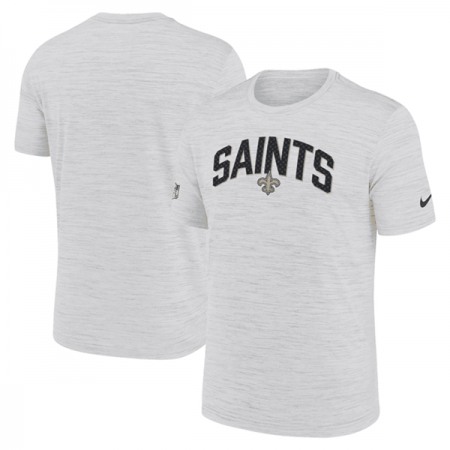 Men's New Orleans Saints White Sideline Velocity Stack Performance T-Shirt