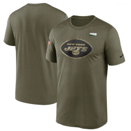 Men's New York Jets 2021 Olive Salute To Service Legend Performance T-Shirt