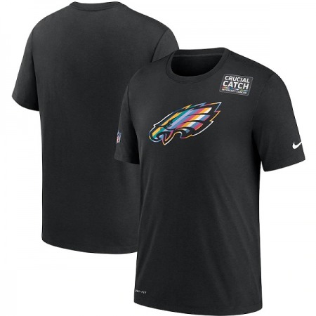 Men's Philadelphia Eagles 2020 Black Sideline Crucial Catch Performance T-Shirt