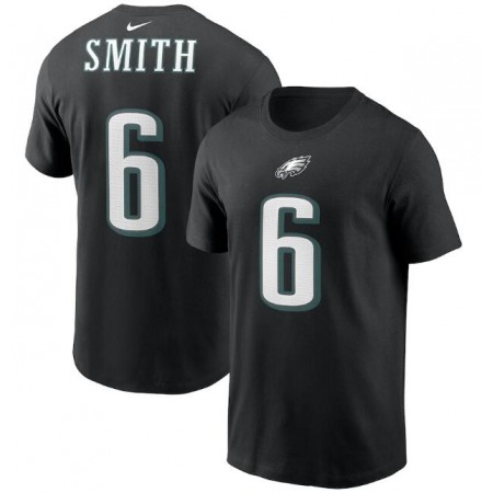 Men's Philadelphia Eagles #6 DeVonta Smith 2021 Black NFL Draft First Round Pick Player Name & Number T-Shirt