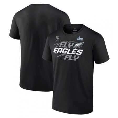 Men's Philadelphia Eagles Black 2022 NFC Champions Team Slogan T-Shirt
