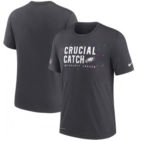 Men's Philadelphia Eagles Charcoal 2021 Crucial Catch Performance T-Shirt
