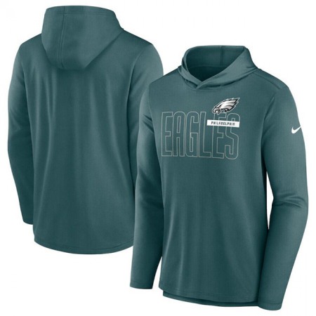 Men's Philadelphia Eagles Green Lightweight Performance Hoodie Long Sleeve T-Shirt