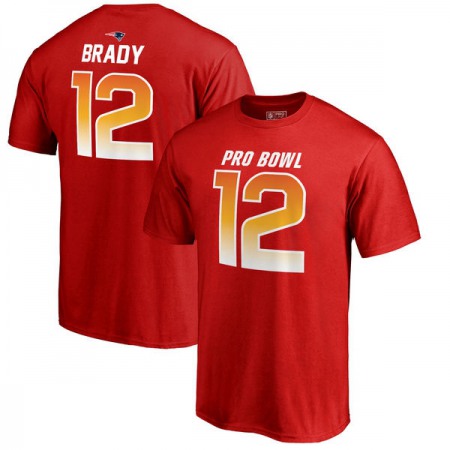 Patriots #12 Tom Brady AFC Pro Line 2018 NFL Pro Bowl Red T-Shirt