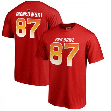 Patriots #87 Rob Gronkowski AFC Pro Line 2018 NFL Pro Bowl Red T-Shirt