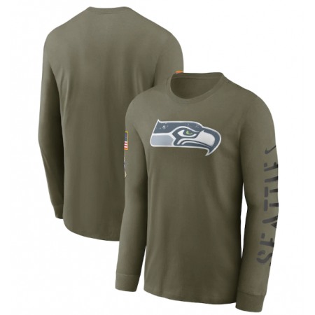 Men's Seattle Seahawks Olive 2022 Salute to Service Long Sleeve T-Shirt