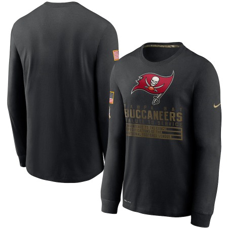 Men's Tampa Bay Buccaneers 2020 Black Salute to Service Sideline Performance Long Sleeve T-Shirt