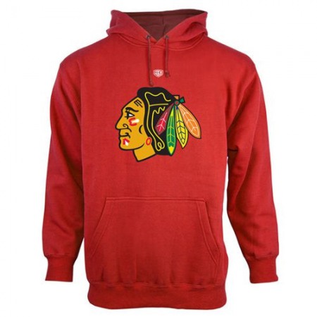 Chicago Blackhawks Old Time Hockey Big Logo with Crest Pullover Hoodie Red
