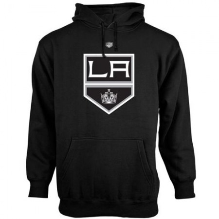 Los Angeles Kings Old Time Hockey Big Logo with Crest Pullover Hoodie Black