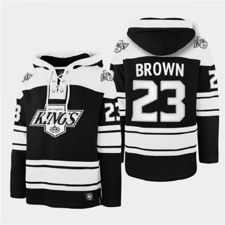 Men's Los Angeles Kings #23 Dustin Brown Black Ageless Must-Have Lace-Up Pullover Hoodie