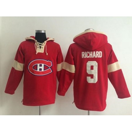 Montreal Canadiens #9 Maurice Richard Red Pullover NHL Hoodie