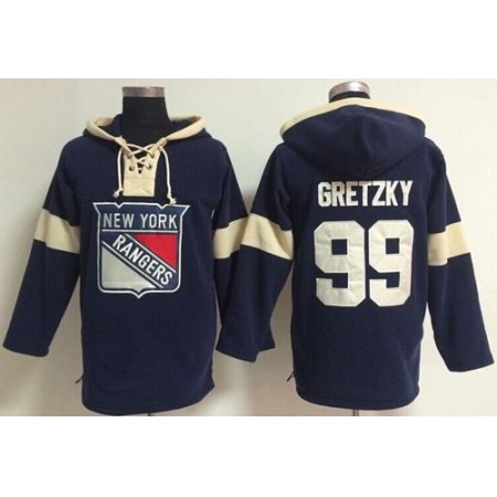New York Rangers #99 Wayne Gretzky Navy Blue Pullover NHL Hoodie