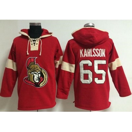 Ottawa Senators #65 Erik Karlsson Red Pullover NHL Hoodie
