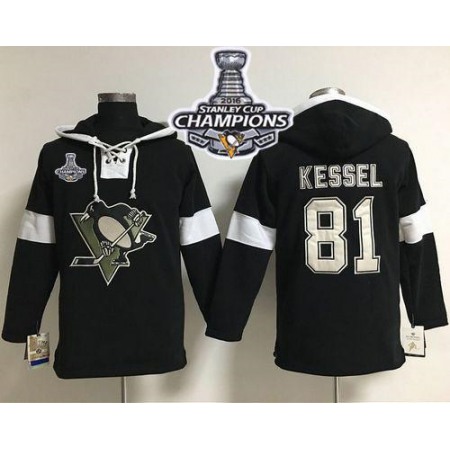 Penguins #81 Phil Kessel Black 2016 Stanley Cup Champions Pullover NHL Hoodie