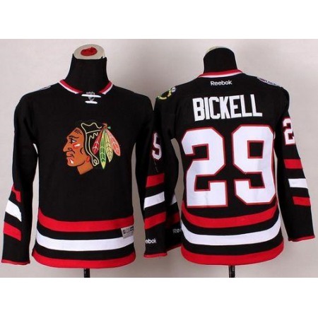 Blackhawks #29 Bryan Bickell Black 2014 Stadium Series Stitched Youth NHL Jersey