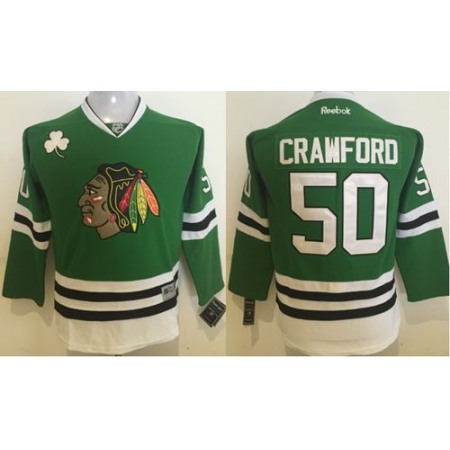 Blackhawks #50 Corey Crawford Green Stitched Youth NHL Jersey