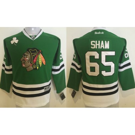Blackhawks #65 Andrew Shaw Green Stitched Youth NHL Jersey