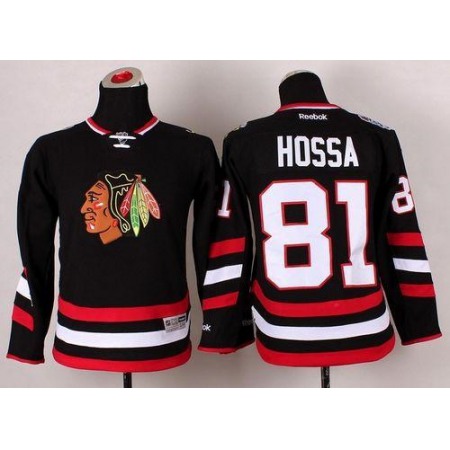 Blackhawks #81 Marian Hossa Black 2014 Stadium Series Stitched Youth NHL Jersey