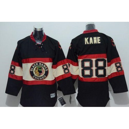 Blackhawks #88 Patrick Kane Black Stitched Youth New Third NHL Jersey