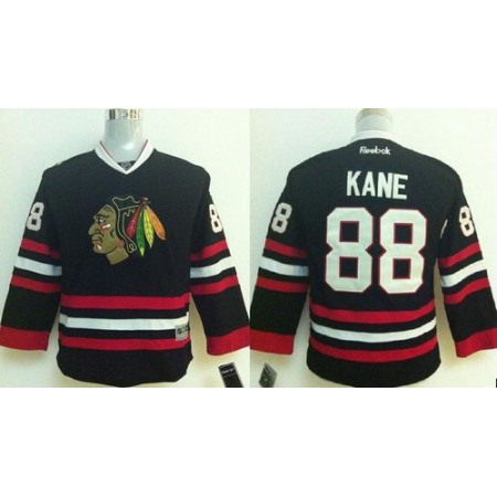 Blackhawks #88 Patrick Kane Stitched Black Youth NHL Jersey