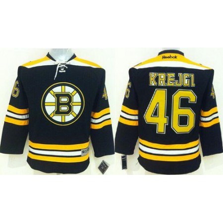 Bruins #46 David Krejci Black Youth Stitched NHL Jersey