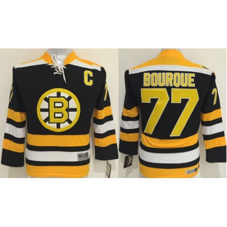 Bruins #77 Ray Bourque Black CCM Youth Stitched NHL Jersey