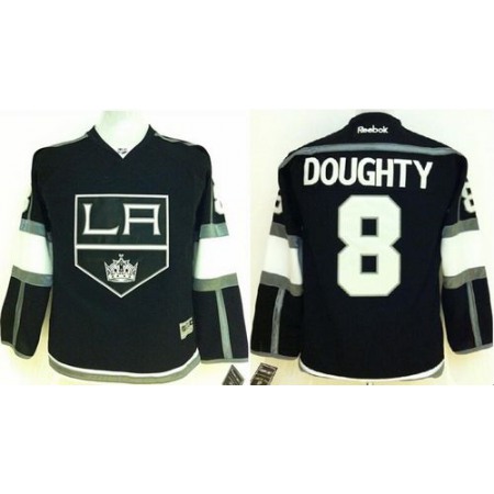 Kings #8 Drew Doughty Black Home Stitched Youth NHL Jersey