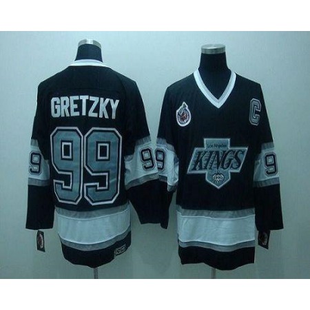 Kings #99 Wayne Gretzky Black CCM Throwback Stitched Youth NHL Jersey