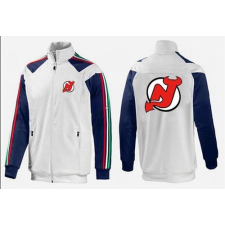 NHL New Jersey Devils Zip Jackets White-3
