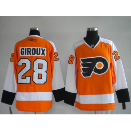 Flyers #28 Claude Giroux Orange Stitched Youth NHL Jersey