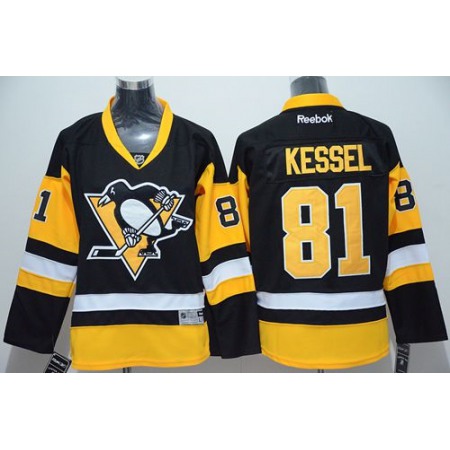 Penguins #81 Phil Kessel Black Alternate Stitched Youth NHL Jersey
