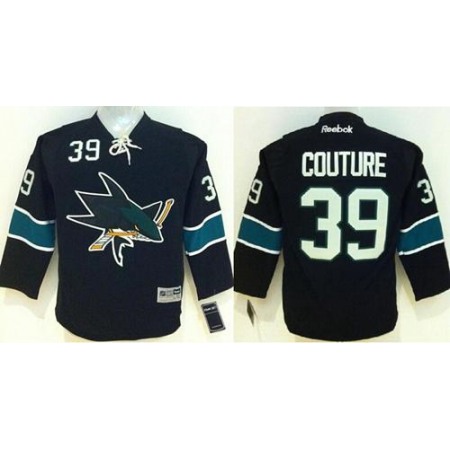 Sharks #39 Logan Couture Black Stitched Youth NHL Jersey