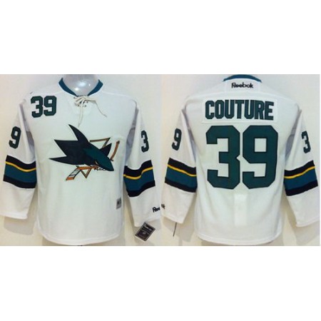 Sharks #39 Logan Couture White Stitched Youth NHL Jersey