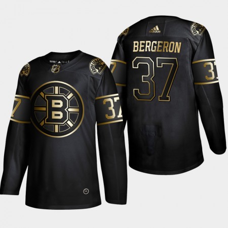 Men's Boston Bruins #37 Patrice Bergeron Black Golden Edition Stitched NHL Jersey