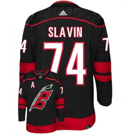 Men's Carolina Hurricanes #74 Jaccob Slavin Black Stitched Jersey