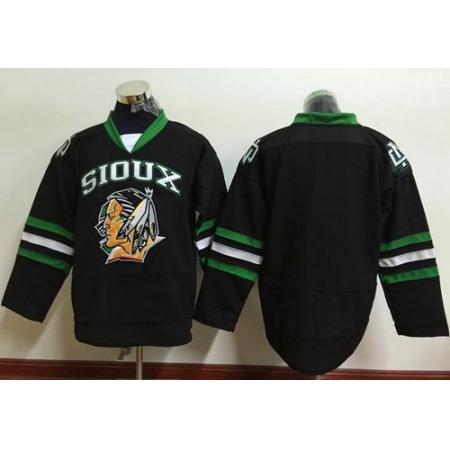 Blackhawks Blank Black Sioux Stitched NHL Jersey
