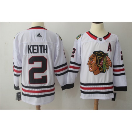 Men's Adidas Chicago Blackhawks #2 Duncan Keith White Stitched NHL Jersey