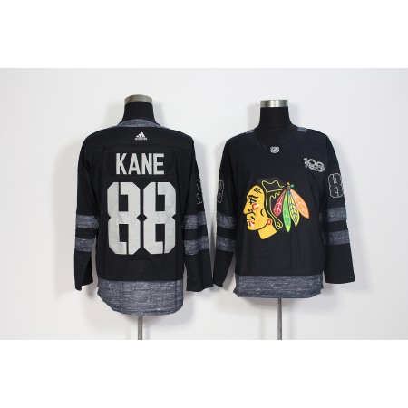 Men's Adidas Chicago Blackhawks #88 Patrick Kane Black 1917-2017 100th Anniversary Stitched NHL Jersey