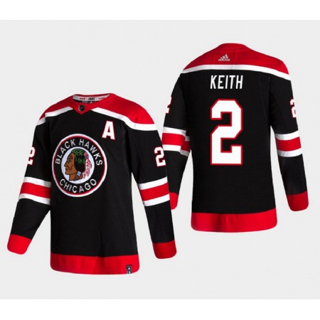 Men's Chicago Blackhawks #2 Duncan Keith Black Stitched NHL Jersey