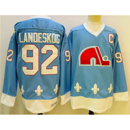 Men's Colorado Avalanche #92 Gabriel Landeskog Blue Stitched Jersey