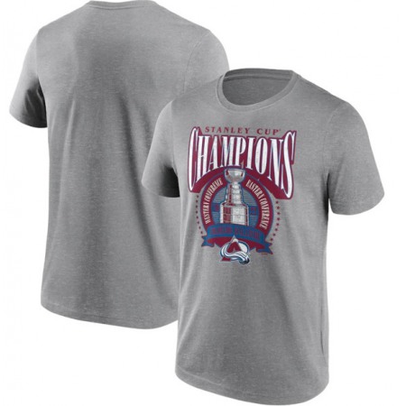 Men's Colorado Avalanche Grey 2022 Stanley Cup Champions Jersey Roster T-Shirt