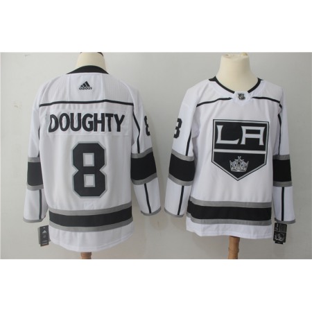 Men's Adidas Los Angeles Kings #8 Drew Doughty White Stitched NHL Jersey